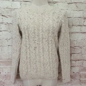 Dolan Donegals Wool Cashmere Beige Cable Sweater